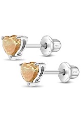 cute silver 5mm cubic zirconia November birthstone earrings